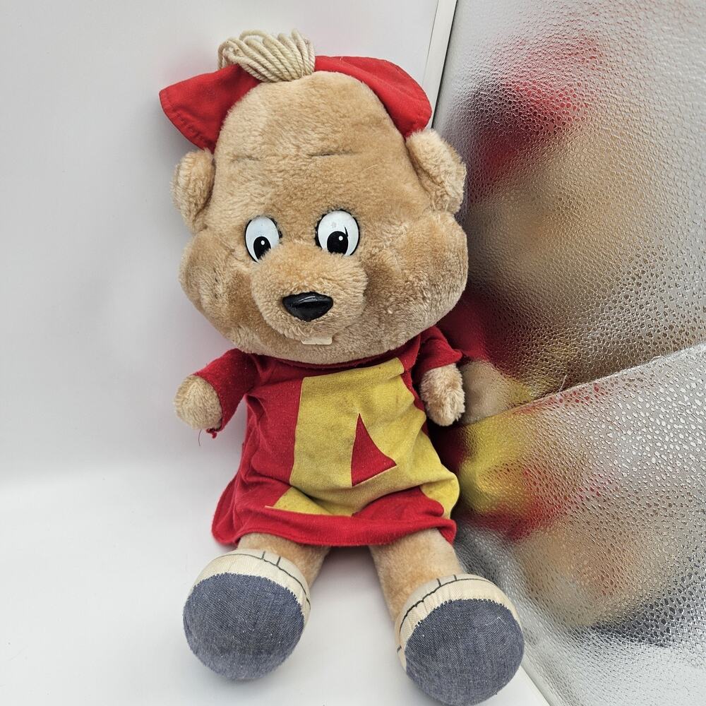 VTG CBS ALVIN CHIPMUNKS Plush 12" Stuffed Animal Talking Pull 1983 SEE‎ VIDEO